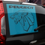 Наклейка Peugeot лев